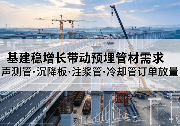 隆阳基建稳增长带动预埋监测管材需求，声测管、沉降板、注浆管订单持续放量